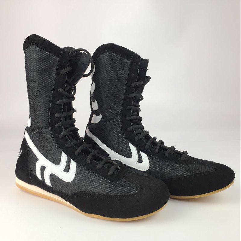 Black Boxing Shoes Men Women Training Sport Sneakers Professional Martial art MMA Grappling Boxing shoe