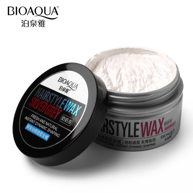 BIOAQUA Brand 100g Silver Grey Hair Pomade Mud Hairstyle Shaping Wax Cream Quick Dry Modeling Easy To Styling Natural Fluffy Gel