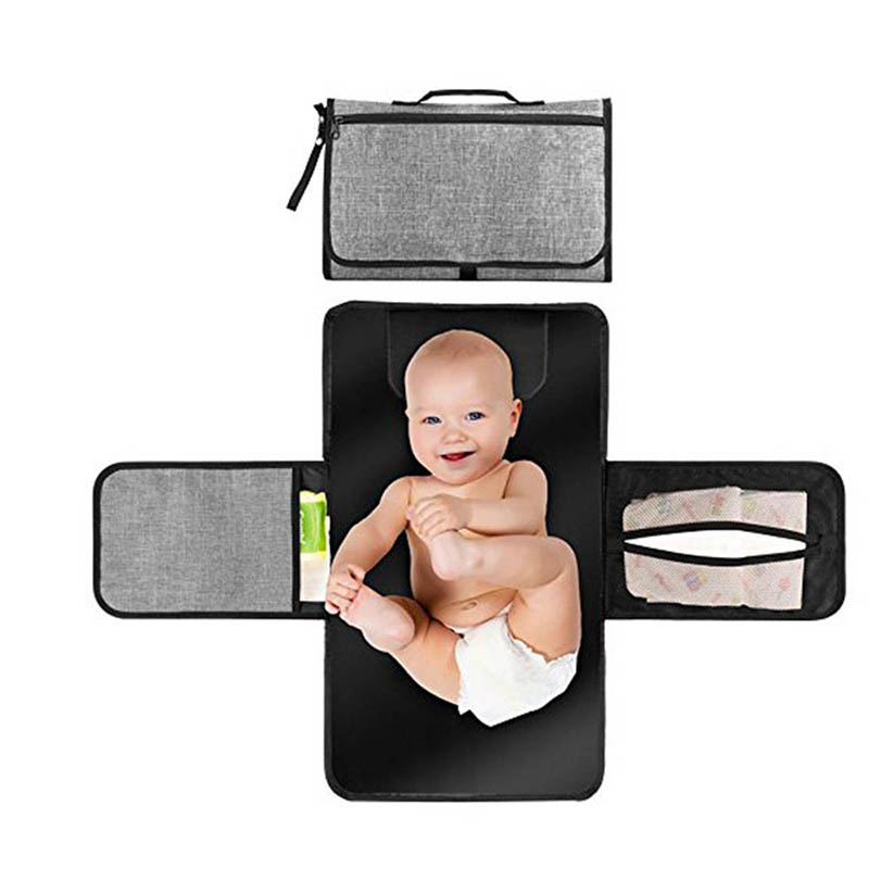 Waterproof Changing Pad Covers Travel Folding Grey Diaper Cover Mat Reusable Diapers Mat For Newborns Baby Changer Mattress Pads