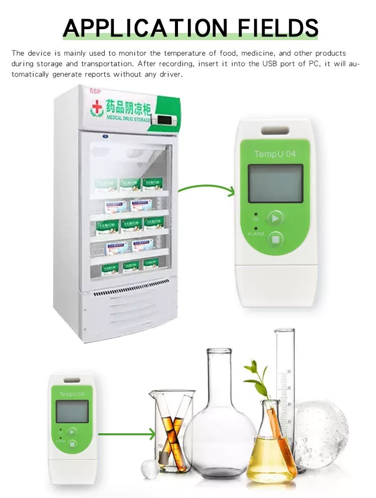 Cold chain USB Temperature Data Logger Pdf Report