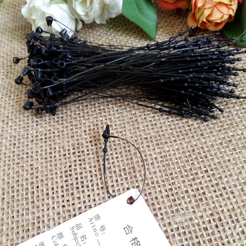 1000pcs/lot 3 inch 5 inch 7 inch Black Plastic Label Seal/string seal for Garment Plastic Tag Fastener PP rope Tag Ties