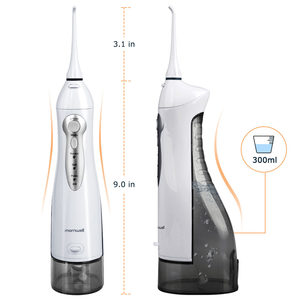 Oral Irrigator USB Rechargeable Water Flosser Portable Dental Water Jet 300ML Water Tank Waterproof Teeth Cleaner