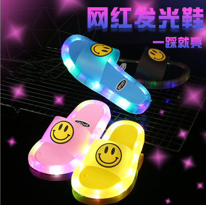 2021 Summer Girls Boys Luminous Slippers Children Soft PVC Shoes Toddler Kids Home Sandals Comfortable Baby Slides pink shoes
