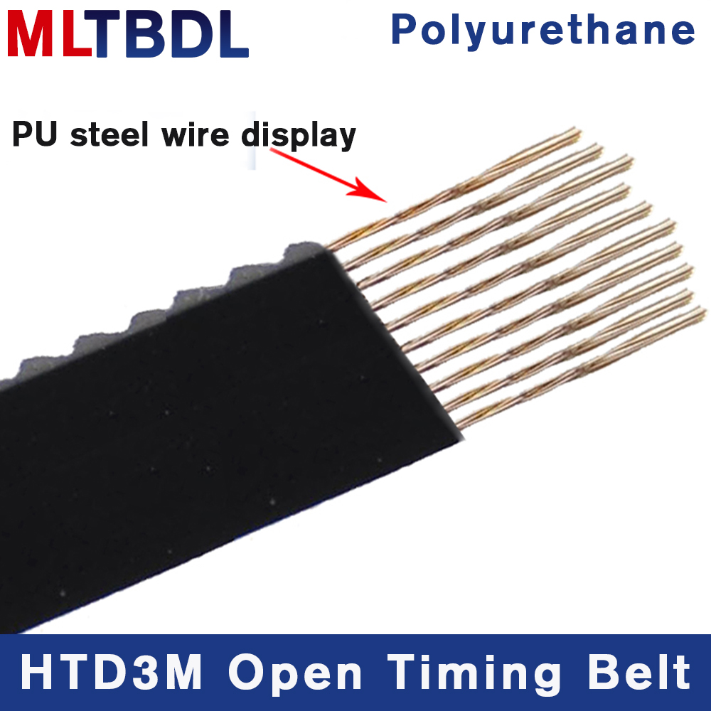 1M HTD 3M PU Open Timing Belt Width 10-30mm Transmission Synchronous 3M Belt For CO2 Laser Engraving Cutting Machine motor belt