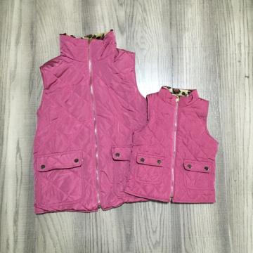 girlymax mom me top winter clothes girls fall vest girls plush waistcoat kids leopard plum vest adult and kid vest