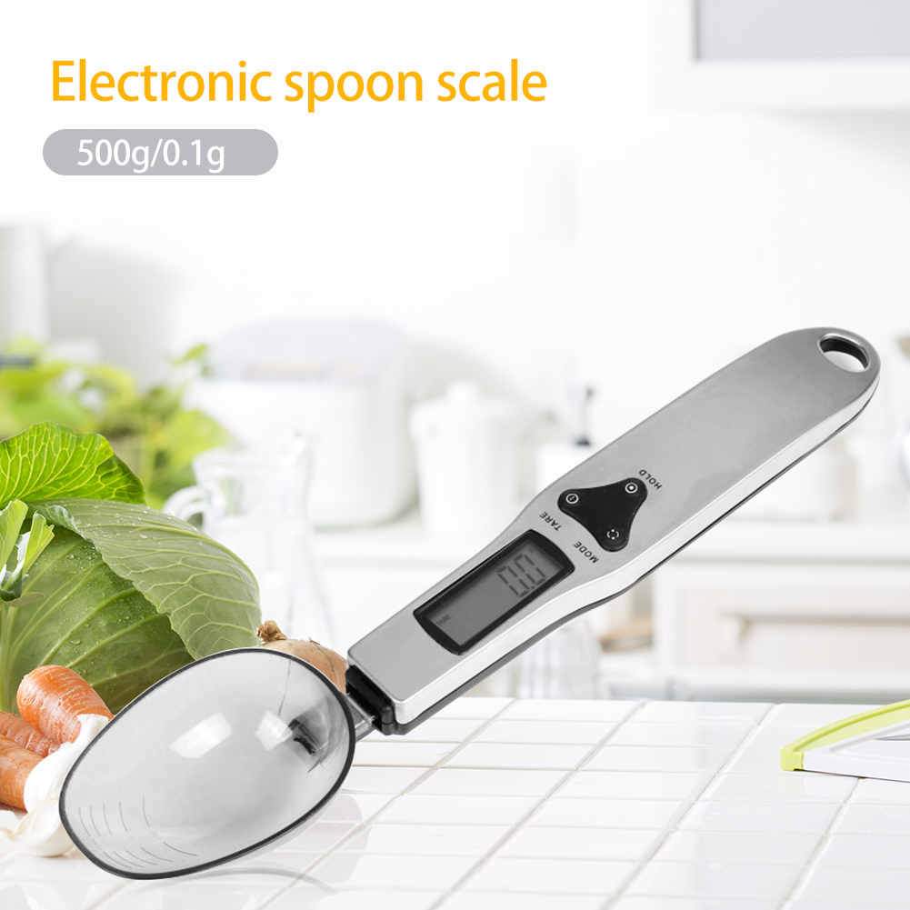 Electronic Digital Spoon Scale with LCD Display Kitchen Measuring Spoon for Weighing Butter Flour Cream Tea Spices Baking Suppli