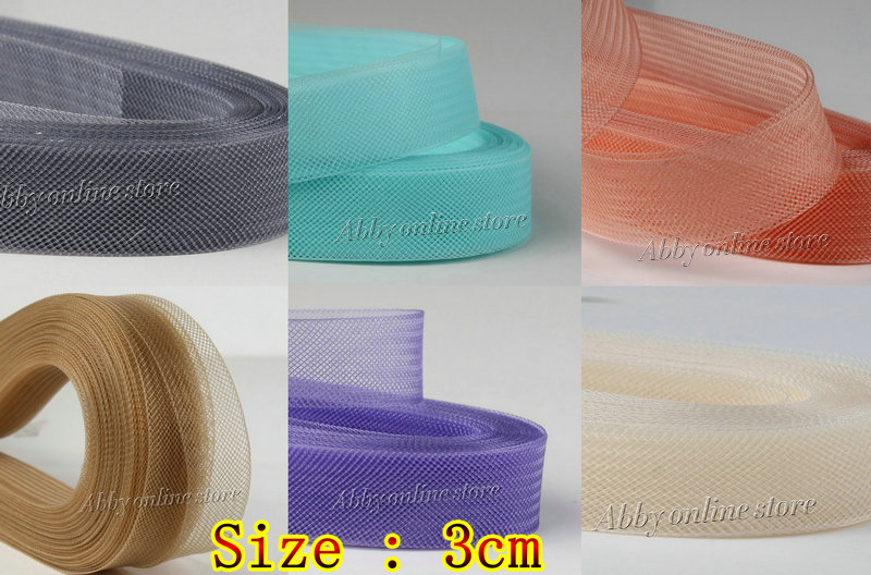 30mm wide Soft Plain Hair Horse Mesh braid Crin Trimming 100 yard/lot 33# colors in stock