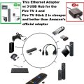 3 USB HUB LAN Ethernet Adapter + OTG USB Cable for Fire Stick 2ND GEN or Fire TV3 TV Stick 1080P (full-hd) Not Included ONLENY