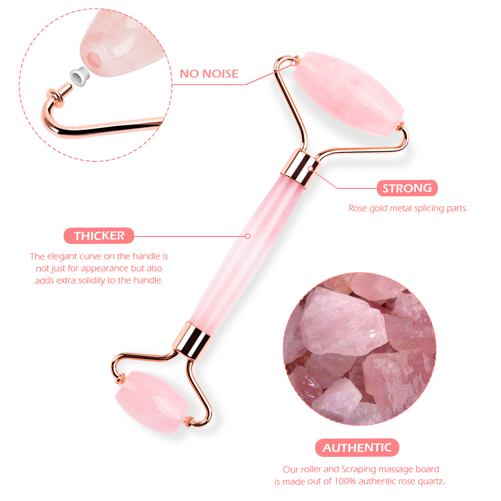 Natural Jade Roller Heart Guasha Scraping Board Slimming Face Lifting Facial Massager Facial Jade Stone Skin Beauty Care Set