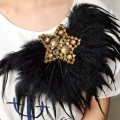 Handmade star beaded feather epaulette shoulder brooch epaulet/epaulettes spikes/escapulario blazer accessories Host decoration