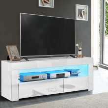 47 Inch Modern TV Unit Bracket with LED Drawers TV Stand Cabinet Living Room Furniture TV Monitor Stand Storage Cabinet