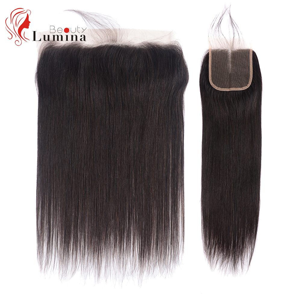 Straight Closure 4x4/13x4 Lace Frontal Hand Tied Human Hair Closure Free/Middle/Three Part Lace Closure Remy Hair Pre Plucked