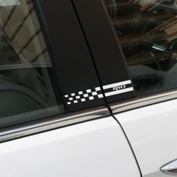 2PCS Auto Column Cover External Decorative Stickers For Kia Rio 3 4 K2 K3 X-Line Car Window B Pillars Trim Decal Car Accessories