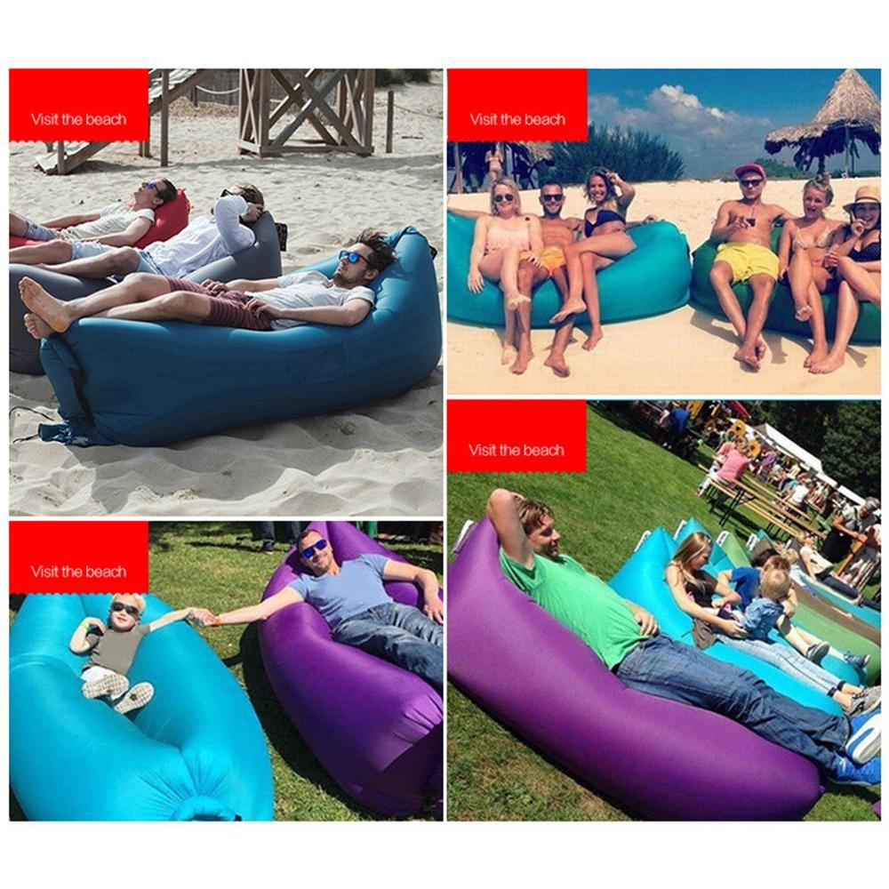 Lazy Bag Air Sofa Outdoor Fast Infaltable Sofa Amphibious Tear-Proof Waterproof Beach Lounge Chair Foldable Sleeping Bags