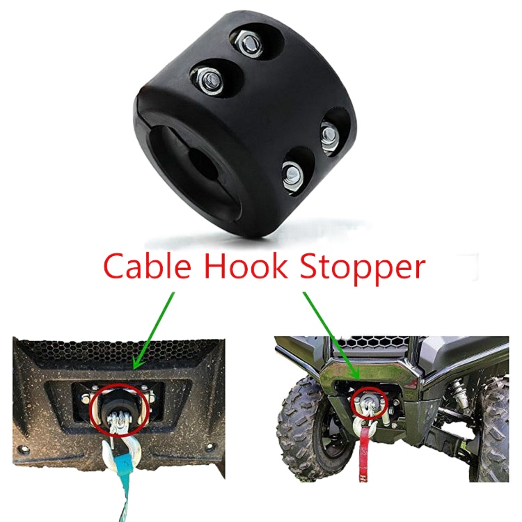 Black Universal Rubber Winch Cable Hook Stopper Line Saver for Cable Hook Stopper for Jeep KFI ATV UTV ATV-SCHS