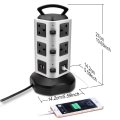 Vertical Power Strip Surge Protector Tower 2/3/4 Layer Outlet UK Electric Plug Socket USB Charger 3m Extention Cord Office Home