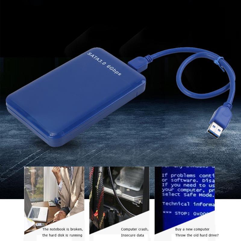 VKTECH 2.5 inch USB3.0 to SATA 3.0 HDD Enclosure 6 GB/ s HDD Hard Disk Drive External Enclosure Case Box supports 3TB hard disk