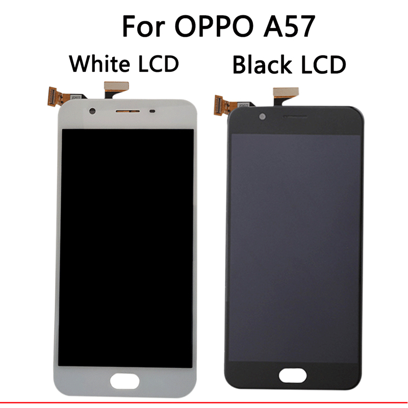 For 5.2 ″ 1280*720 OPPO A57 display in Mobile Phone LCDs A57t pantalla + Frame Digitizer Assem bly Parts AAA+screen LCD Modules