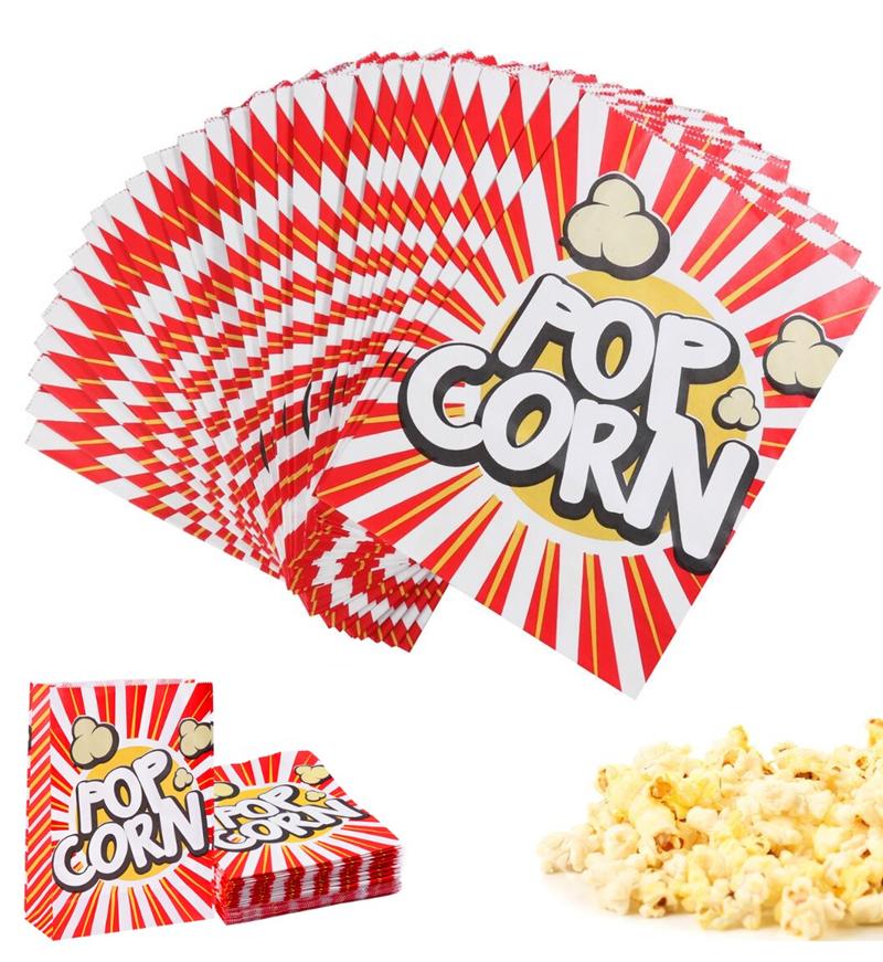 TOYMYTOY 48pcs Non-Toxic Durable Paper Bags Pop Wrappers Popcorn Boxes Candy Bags Party Favor Box For KTV Theaters A35