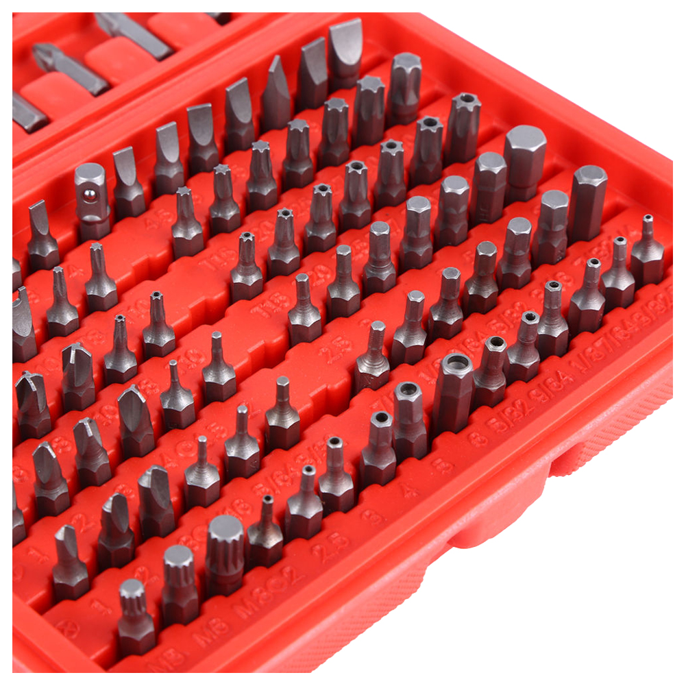 New 100pcs Chrome Security Bit Tool Set Torx Hex Drill Star Spanner Screw Driver