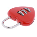 1PCS Luggage Lock Mini Cute 3 Digit Luggage Suitcase Padlock Red Heart Shaped Coded Lock