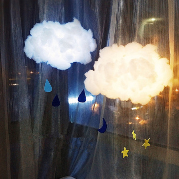 2m DIY Handmade Cute Cotton Cloud Shape Light Hanging Night Light For Birthday Gift Home Bedroom Decor Drop Shipping Sale