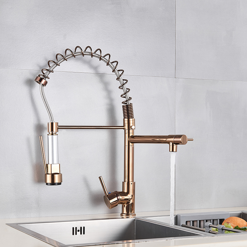 Senlesen Led Kitchen Sink Taps Chrome Brass Spring LED Kitchen Faucet Single Handle Hole Vessel Sink Mixer Tap