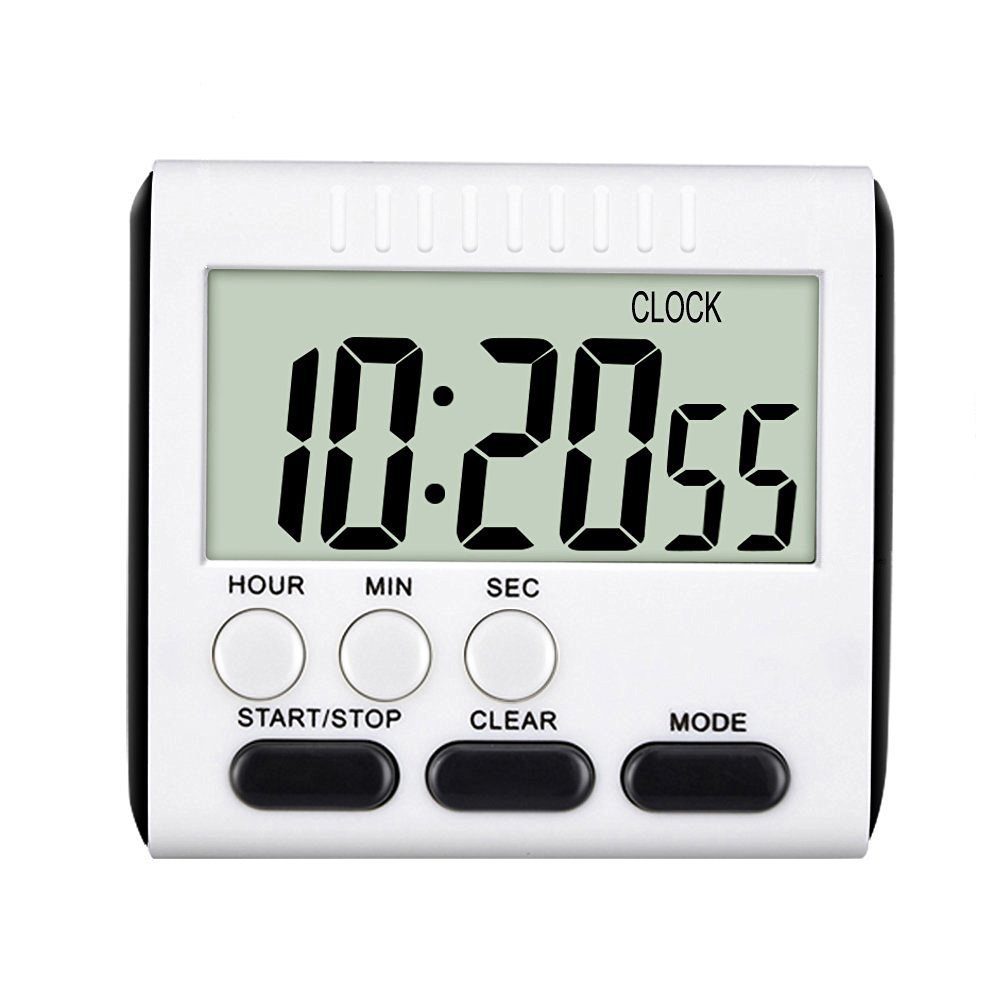 Magnetic Large LCD Digital Kitchen Timer with loud Alarm Cooking Digital Time Reminder Count Up Down Clock to 24 Hour 78x73x25MM