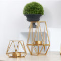 3D Geometric Dinner Candle Holder Candlestick Metal Wire Tea Light Candle Holder for Home Wedding Party Church Decor