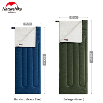 Naturehike Single Person Envelope Cotton Sleeping Bag Outdoor Camping Breathable Sleeping Bag Waterproof 3 Seasons Sleeping Bags