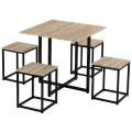 Dining Table Set Bistro Bar Table Set with 4 Bar Stools Furniture for Home Living Room Dining Room Furniture Industrial Style