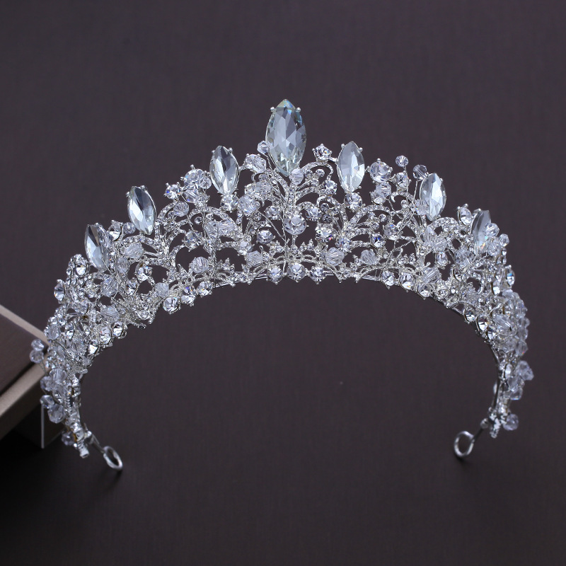 European style big crown headwear bride wedding tiara bridal makeup headdress princess baroque crown wedding hair accessories