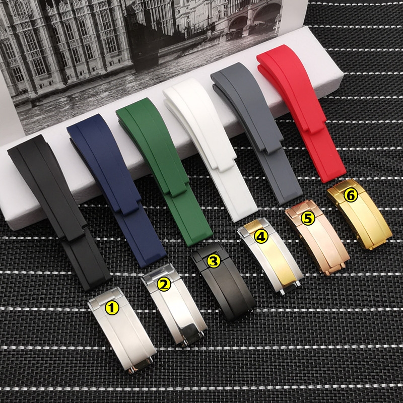 Top Luxury Brand silicone Rubber Watchband 20mm watch band For Role strap Daytona Submariner GMT OYSTERFLEX Bracelet