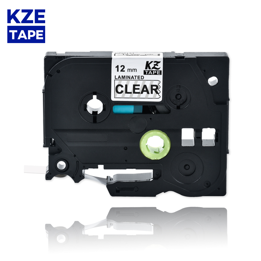 12mm Tze131 Black on Clear Laminated Label Tape Cassette Cartridge for Brother p-touch label printers (tze tape Tze-131 tze 131)