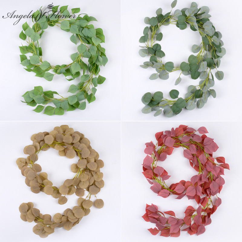 2M Hanging Eucalyptus Garland Artificial Plants Vine Willow Leaf Rattan Garden Home Decor Party Wedding Props Christmas Decor