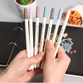 STA 6/10 Colors Drawing Painting Marker Pen DIY Metallic Color Pens Black Paper Art Marker Hard/Soft Head Stationery Supplies