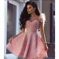 Pink Feathers Short Evening Prom Dresses 2020 Sweetheart Full Beads Pearls Mini Cocktail Dresses Formal Graduation Party Gowns