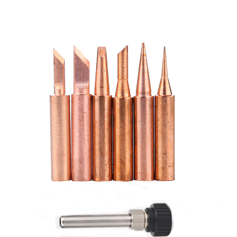Nonmagnetic pure Copper 900M-T Soldering Iron Tip For Hakko 936 Soldering Station Soldering Tips with 936 907 sleeve casing