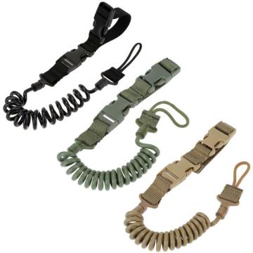 1pcs Adjustable Tactical Pistol Lanyard Sling Elastic Handgun Secure Spring Retention Rope Telescopic Sling