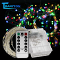 Copper Wire LED String Lights Battery Operated Garland Light Holiday Lighting for Wedding Party Christmas Tree Decoration 5M 10M