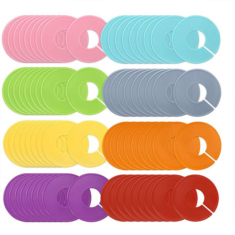 High Quality 10 pcs/lot Plastic Clothing Rack Size Dividers Round Hangers Closet Dividers Garment Tags Size Marking Ring