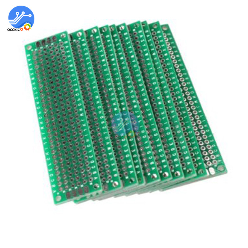 5PCS Double Sided Prototype PCB Board Breadboard Tinned Universal 2x8 cm FR4 Diy Kit Stripboard Veroboard PCB for Practice