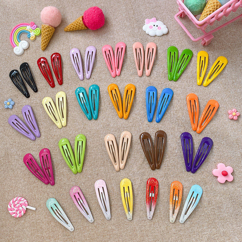 3-40Pcs 5cm Snap Hair Clips for Hair Clip Pins BB Hairpin Color Metal Barrettes for Baby Children Women Girl Styling Accessories
