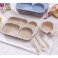 Wheat Straw Bento Box With Lid Microwave Food Box Biodegradable Storage Container Lunch Bento Boxes Dinnerware 3 Pcs/set