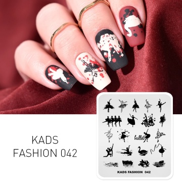 KADS Rectangle nail stamping plates Dance Image of Nail Stamp Stamping Stencil colorful Template Plate for Nail Decoration