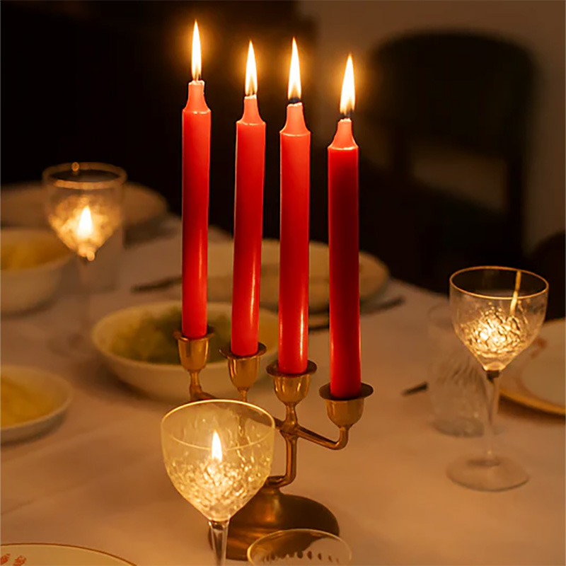 red household candle