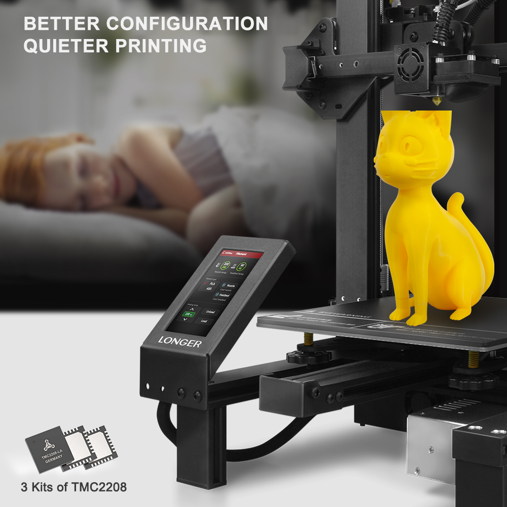 LONGER LK4 Pro FDM 3D Printer Open Source 4.3" Full Color Touch Screen Full Metal Big Size High Precision 3D Drucker