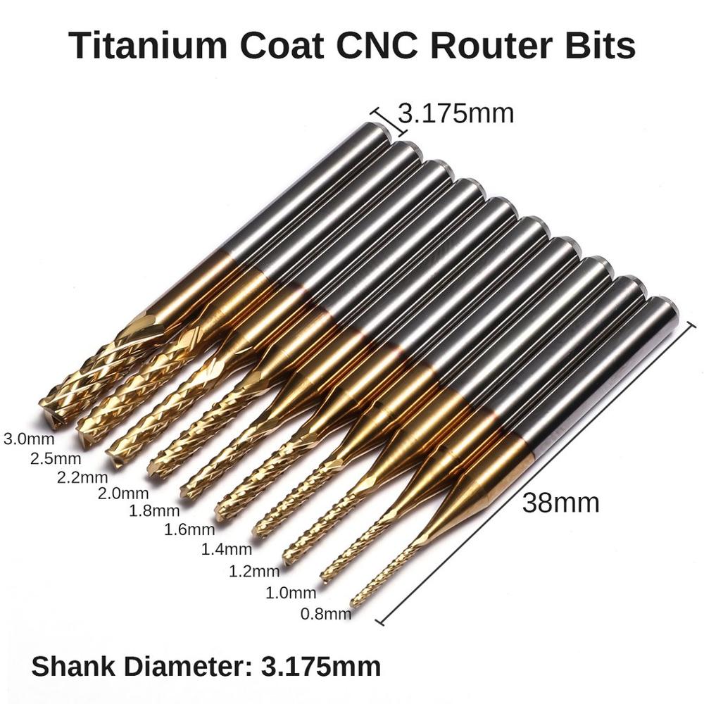 1/8" Shank 40-PCS CNC Cutter Milling Carving Bit Set End Mill Cutter Mini PCB Carbide Router Bits Kit Set For Milling Tools