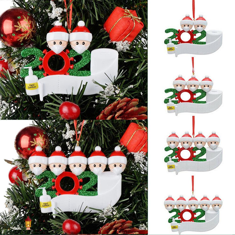 Christmas Party Decoration Gift Santa Claus With Mask Personalized Hanging Ornament Pandemic -social Distancing 1 Pc