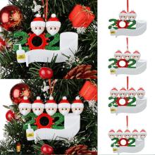 Christmas Party Decoration Gift Santa Claus With Mask Personalized Hanging Ornament Pandemic -social Distancing 1 Pc